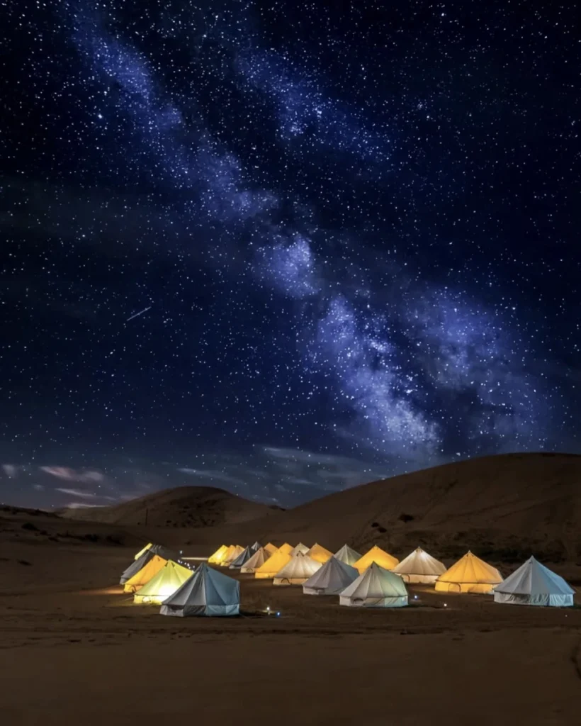 bivouac dans le désert de tengger