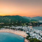 vue drone de Shek O Beach