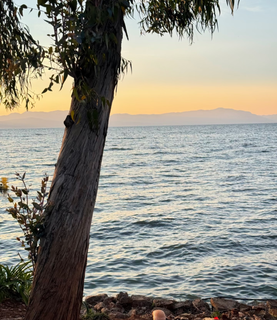 couché de soleil sur le lac dianchi